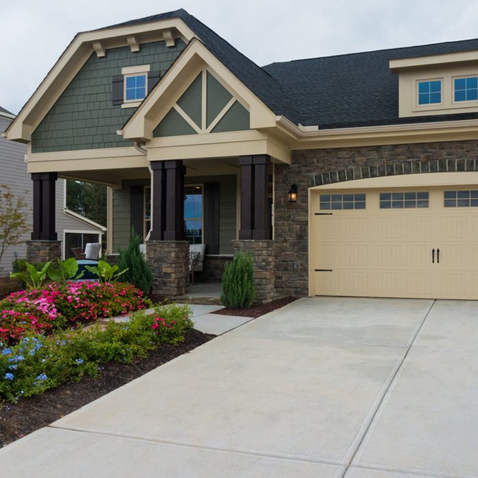 craftsman style home exterior color green