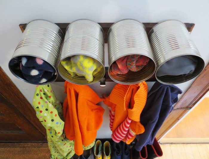 Cans on Rack