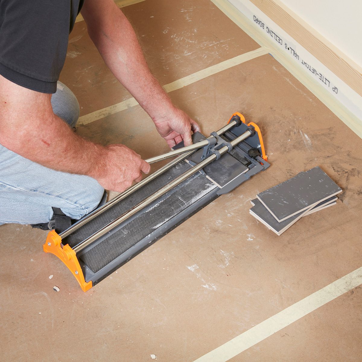 Cut the end tiles