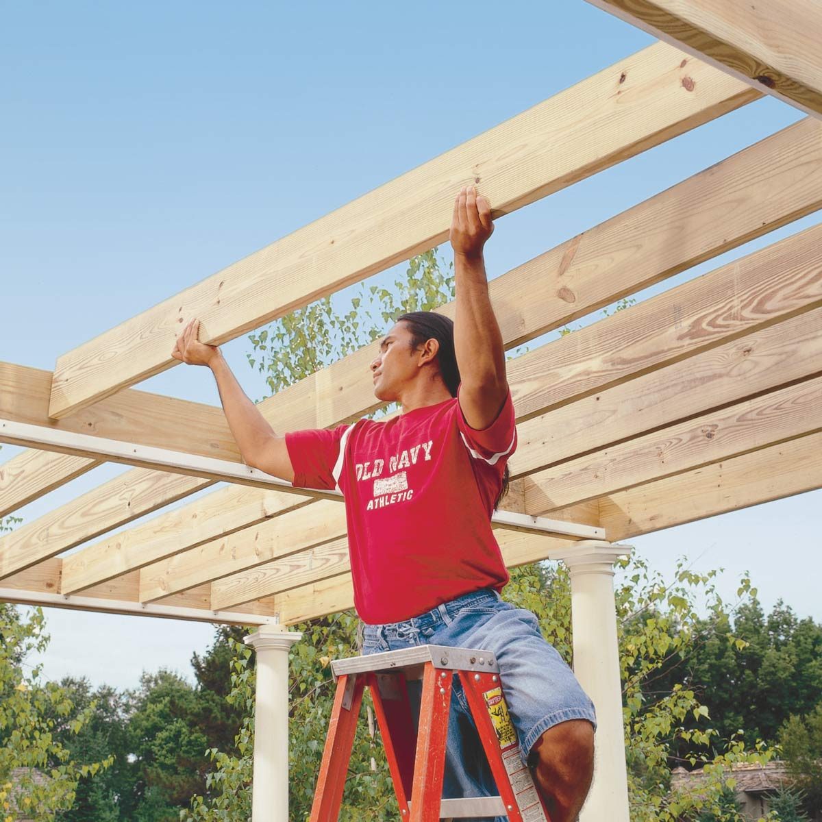 place rafters on ledgers pergola 