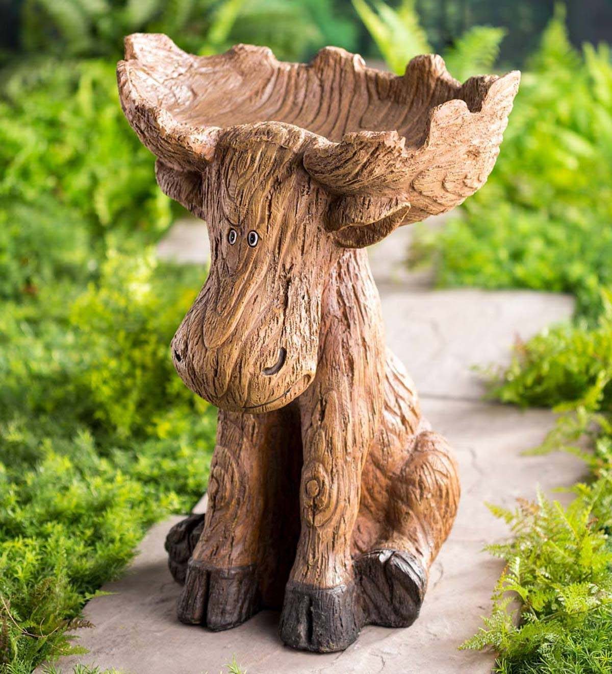 Moose bird bath