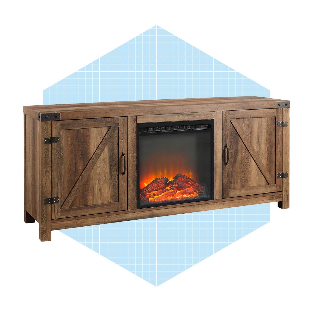 Oak Electric Fireplace Tv Console