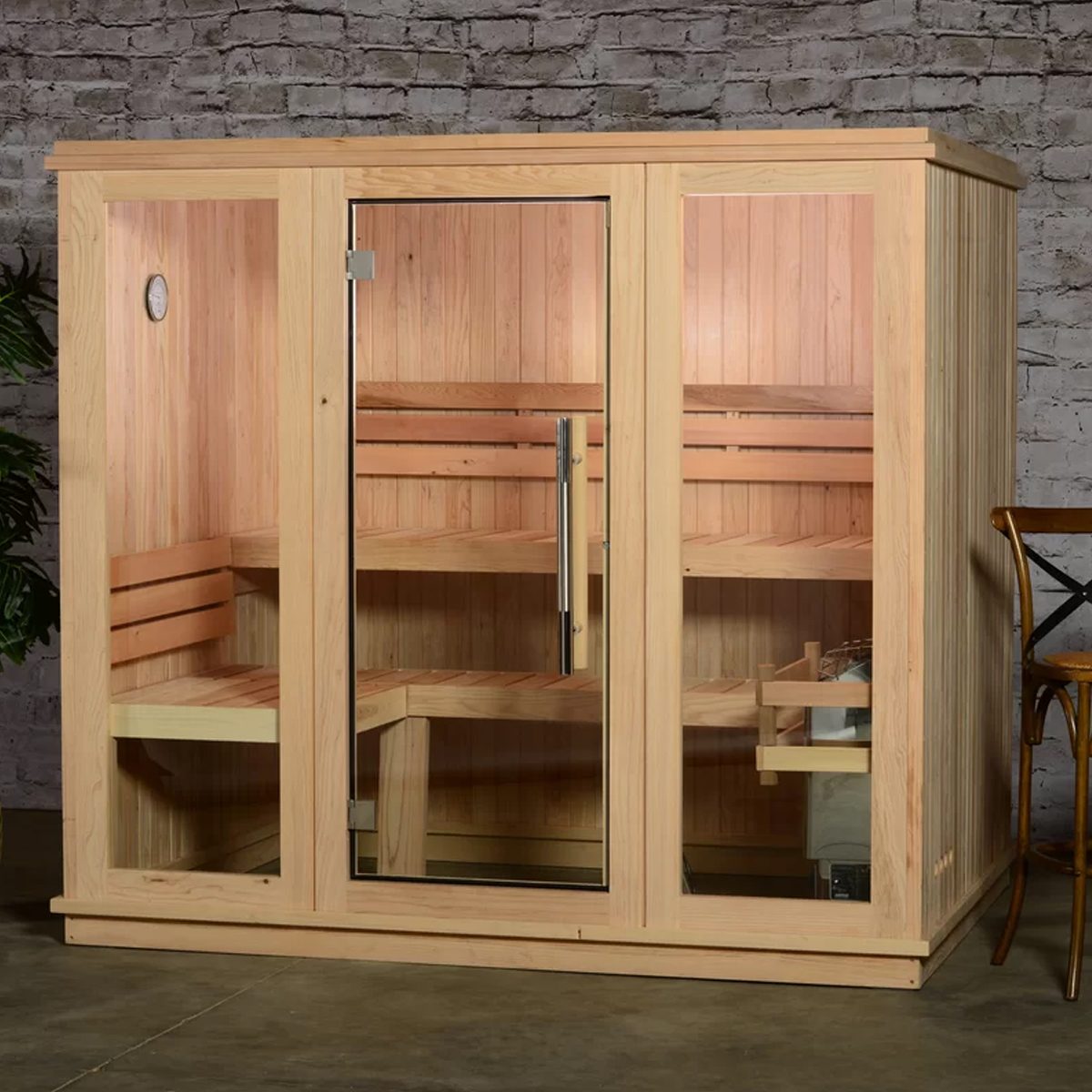 Almost Heaven Saunas Bridgeport 6 Person Indoor Traditional Steam Sauna In Cedar Ecomm Wayfair.com