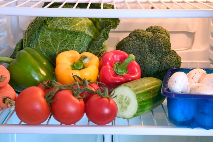 Refrigerator full of vegetables